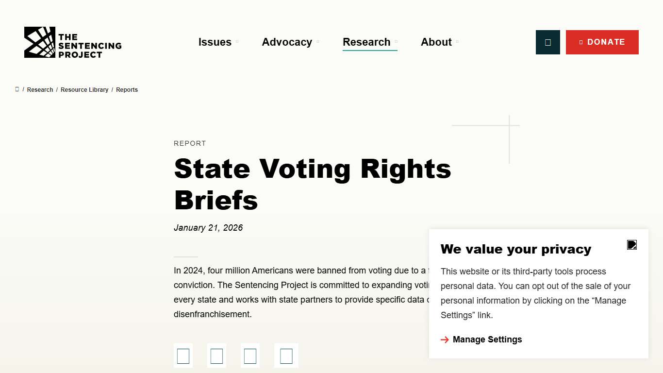 State Voting Rights Briefs – The Sentencing Project